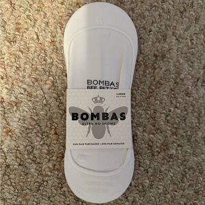 Bombas women’s ultra no show socks size L white
